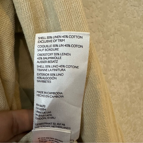 Anthropologie Pilcro Linen Shacket Beige Large - Picture 9 of 10